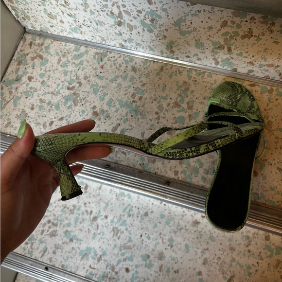 Worn once green snake kitten heels - Picture 2 of 3